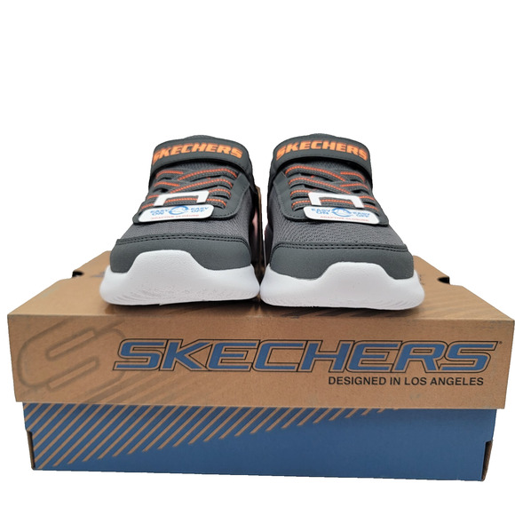 Skechers Bounder Kids Sz 11 Charcoal/Orange 403908L/CCOR NIB - Picture 4 of 12